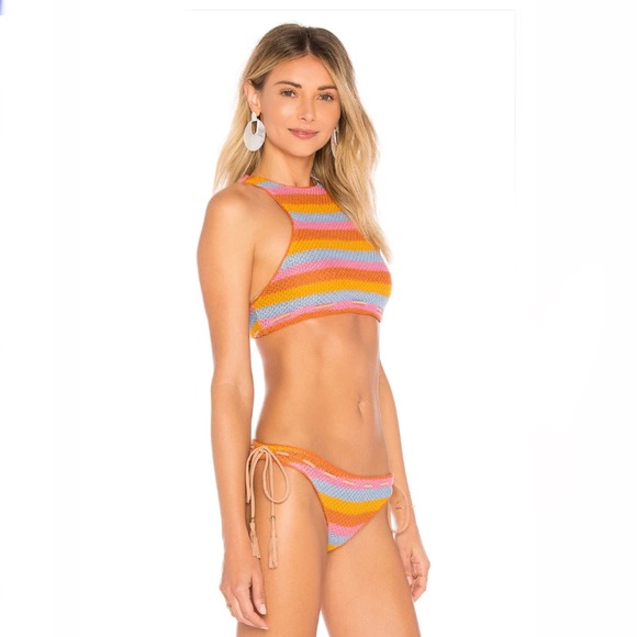 TULAROSA Corin Bikini Top in Pastel Stripped Size S - Picture 2 of 8